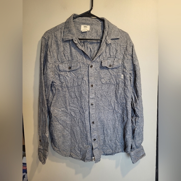 Vans Gray Button-Up Shirt, Size Medium - Picture 1 of 5